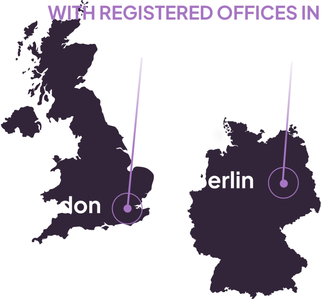Map showing registered offices in London and Berlin.